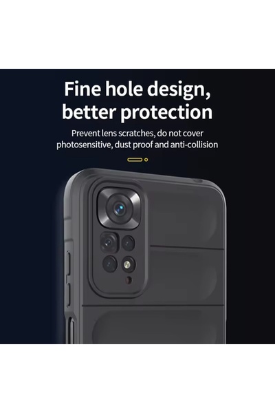 SKYDDAR INNOVATION Case for Xiaomi Redmi Note 11 / Redmi Note 11S, Magic Shield, Matte Silicone, sticker set, Black