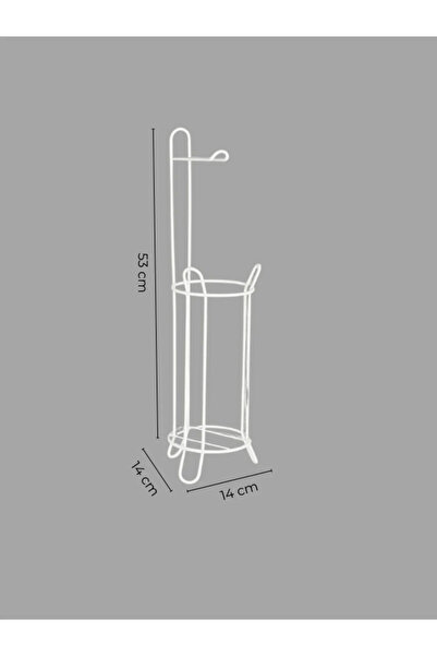 Wirewel Yedekli Siyah Tuvalet Kağıtlığı Ayaklı, Peçetelik Tutacağı, WC Kağıtlık Askısı Standı Askılığı