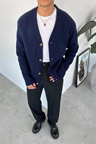 HAFKA Cardigan basic, moale, relaxat, bleumarin