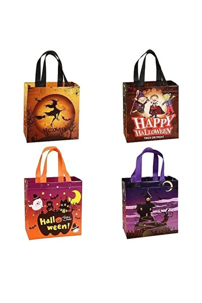 LXGKREL Set de 4 pungi de Halloween, Lxgkrel, textil, multicolor, 22 x 23 x 1...