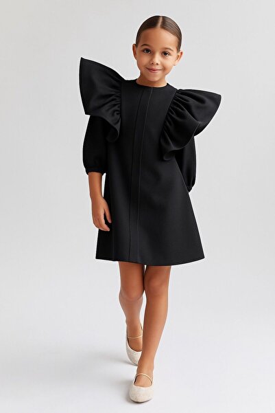 INDRESS STUDIO Kız Çocuk Siyah Renk Elbise