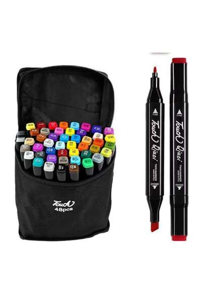 DacEnergy Set 48 markere duble , cerneala pe baza de alcool, cu varf de 1 mm ...