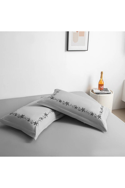 Alhabib bedding Fahda summer single and a half bedspread, luxurious, embroidered, gray, 5 pieces