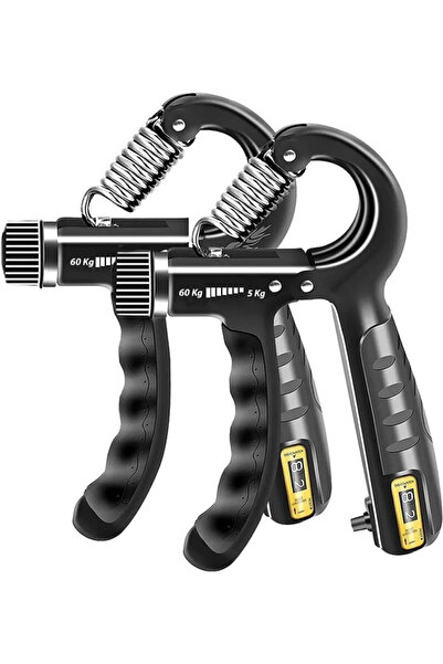 Mer-camp زنبرك تقوية المعصم مع عداد 5-60 كجم أسود