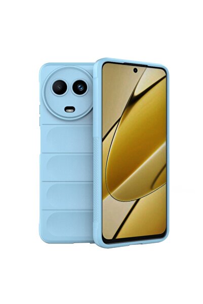 SKYDDAR INNOVATION Θήκη για Realme 11 5G, Magic Shield, Ματ σιλικόνης, σετ αυτοκόλλητων, Μπλε