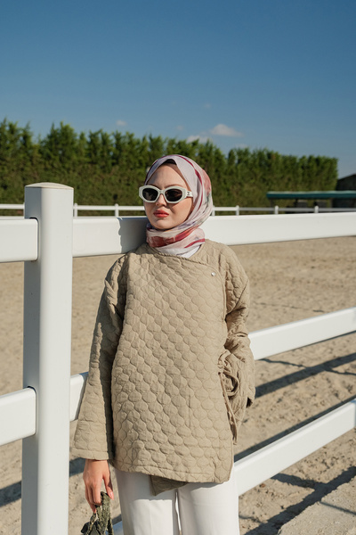 LOCCO Γυναικείο μπουφάν με λεπτομέρεια με κουμπιά, πράσινο κουρκουμά