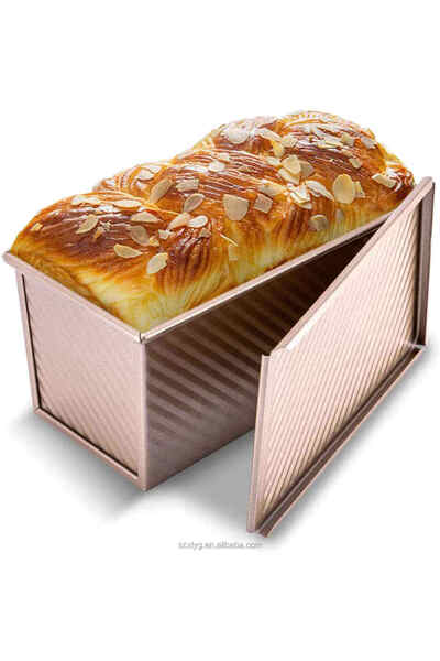 Perfect Home Non-stick bread baking dish with lid, rose gold color - 550g