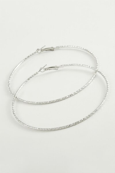 Avior Collection Ahes Shopping Twisted Baklava Metal Hoop Earrings 8-9-10 cm