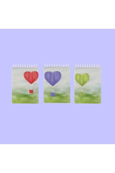 Generic Brand Size Spiral Unlined Notepad Set of 3 (Balloons Set of 3) 1157063