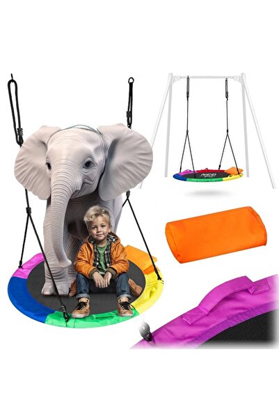 Neo-Sport Nest swing, steel frame, 600D Oxford polyester, round shape, with comfortable cushion, light weight...