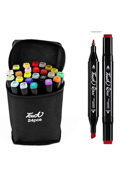 DacEnergy Set 24 markere duble , cerneala pe baza de alcool, cu varf de 1 mm ...