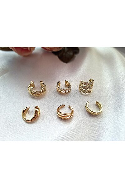 ERKA AKSESUAR 6'lı Earcuff Delik Gerktirmeyen Kıkırdak Küpe