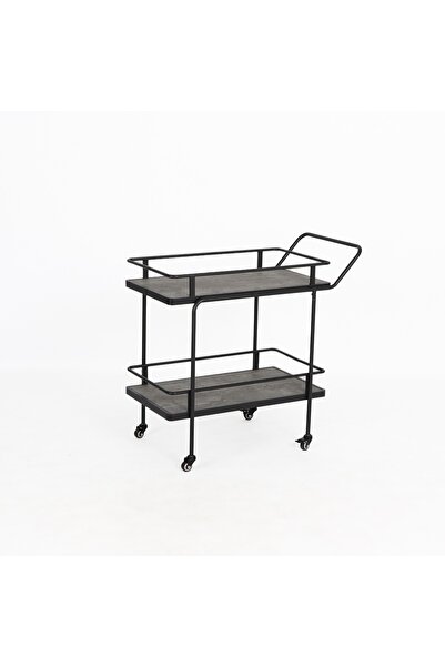 DEC13 Professionally designed 2-tier wooden serving cart