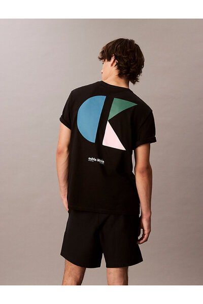Calvin Klein Erkek Siyah Grafikli Tişört