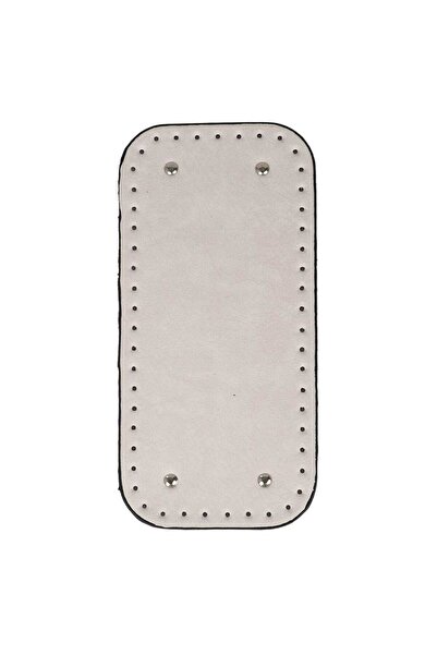 Ritzz قاعدة حقيبة مستطيلة بيضاوية من الجلد الصناعي الفاخر مقاس 25x12 سم - كريمي