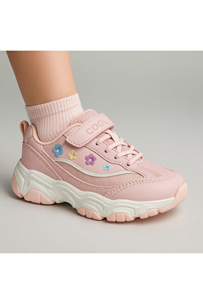 JOJO KIDS δερμάτινα αθλητικά παπούτσια με velcro για κορίτσια, ορθοπεδική σόλα, αντιολισθητική σόλα