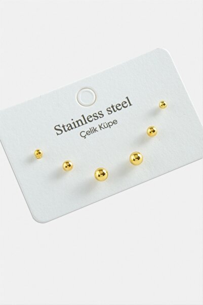 Genel Markalar DRNDS 6 Adet Top (10243) Çelik Küpe-Sarı