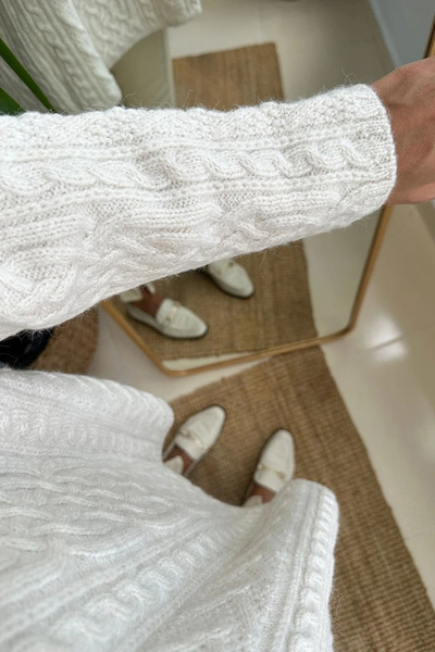 My Blog Πουλόβερ με κρεμ πλάκα και γιακά πόλο - 241265