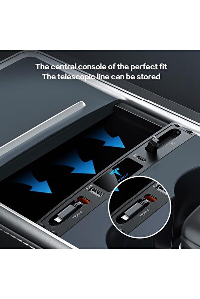 Generic ibxShow Car USB Charger Multi Port for 2021 2022 2023 Tesla Model 3/Y, Multifunctional Accessories w