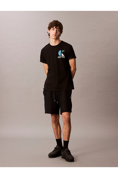 Calvin Klein Erkek Siyah Grafikli Tişört