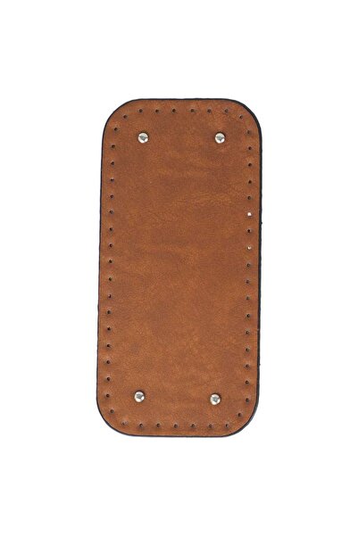 Ritzz قاعدة حقيبة مستطيلة بيضاوية من الجلد الصناعي الفاخر مقاس 25x12 سم - أسمر