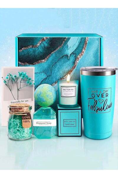 Saharaz سلة هدايا للنساء - هدايا عيد ميلاد للنساء، تحتوي على 6 أفكار هدايا نسائية فريدة