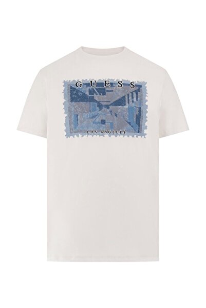 Guess Ανδρικό μπλουζάκι Flock με κανονική εφαρμογή