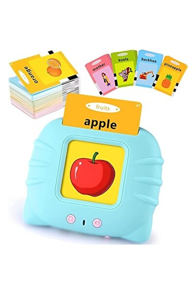 iTin Jucarie Montessori, cititor carduri, 224 cuvinte 112 imagini, incarcare MicroUSB, 2 ani+, Albastru