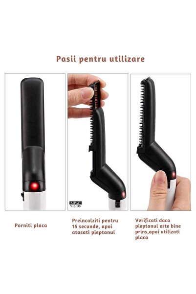 Impact Vision 2-in-1 Fast Heating Beard and Hair Straightener, Black, Impact Vision®