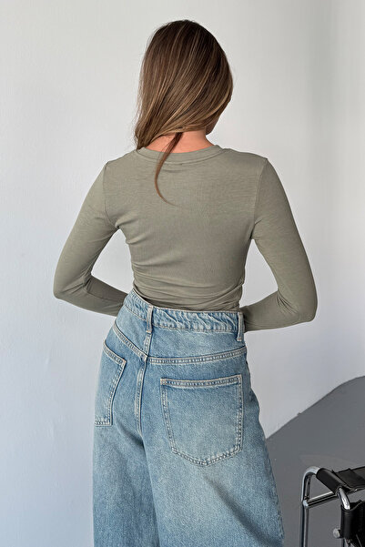 BE CHİC Γυναικεία μπλούζα με λαιμόκοψη ποδηλατικού τύπου, υφασμάτινη MODAL, βασική μπλούζα LW1001