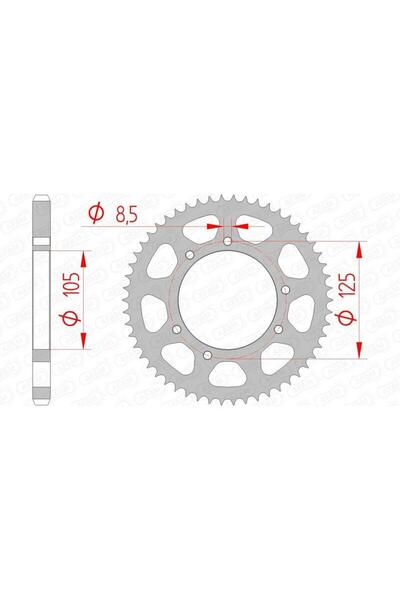 AFAM Pinion spate din oțel 47200 - 428 - 47200-48 pentru motociclete