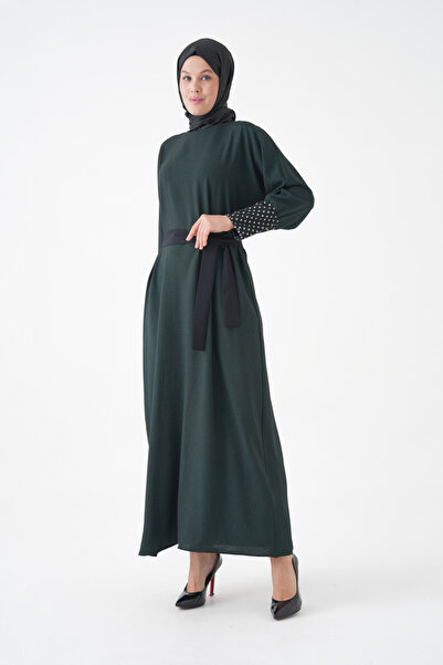 Fzd filizzade فستان مع إكسسوارات الأكمام