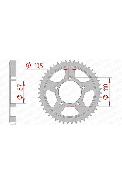 AFAM Pinion spate din oțel standard 14601 - 530 - 14601-47 (pentru motociclete)