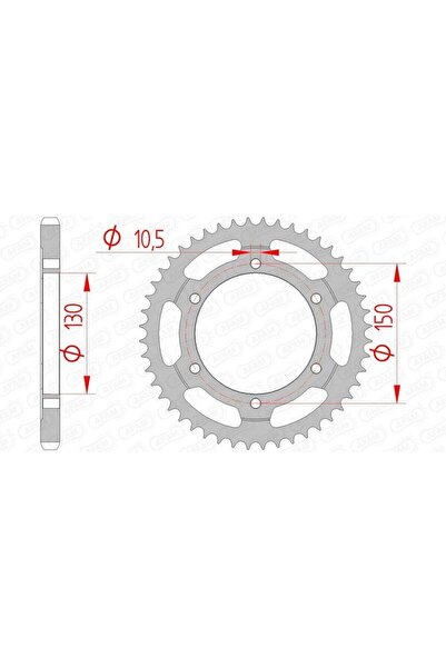 AFAM Pinion spate din oțel 10502 - 525 - 47 dinți (pentru motociclete)