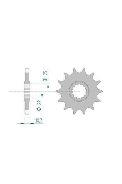 AFAM Pinion față standard din oțel 21606 - 525 - 16 dinți (moto)