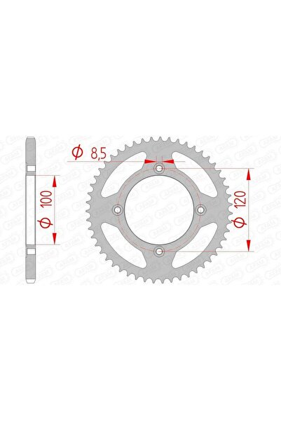 AFAM Pinion spate din oțel 38101 - 420 - 51 dinți (moto)