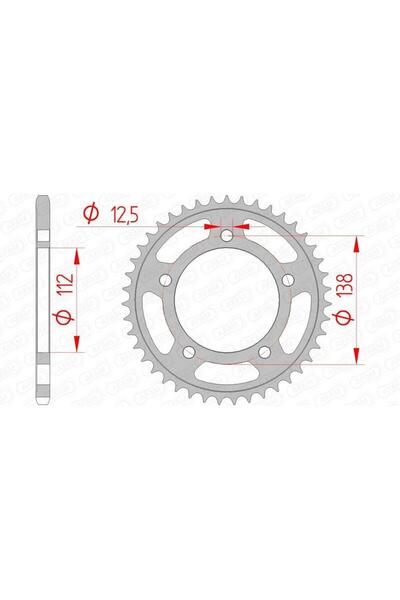 AFAM Pinion spate din oțel 10627 - 520 - 43T pentru motociclete
