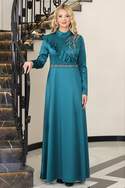 Raika Moda Shoulder Stone Print Stylish Satin Island Plus Size Hijab Evening ...