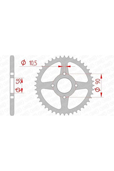 AFAM Pinion spate standard din oțel 10221 - 520 - 41 dinți (moto)