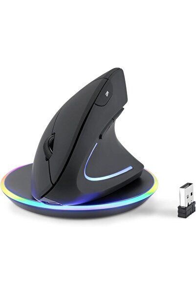 Perixx PERIMICE-713RX Wireless Rechargeable Vertical Mouse - Duo Wired and Wireless Charging Feature