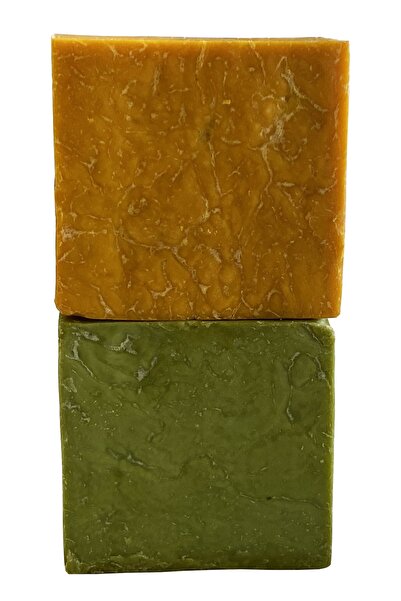 aktarloji مجموعة صابون إزالة الشعر باللون الأخضر + الأصفر، قالب واحد