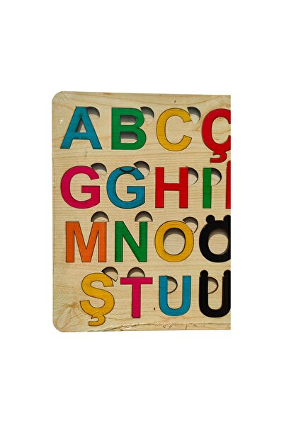 Ahşap Türkçe Alfabe Puzzle | Ana Sınıfı Kreş Için Eğitici Harf Tablosu