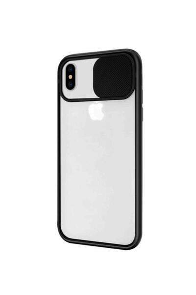 Molly Iphone Xs Max Uyumlu Siyah Slayt Sürgülü Kamera Korumalı Silikon Kılıf