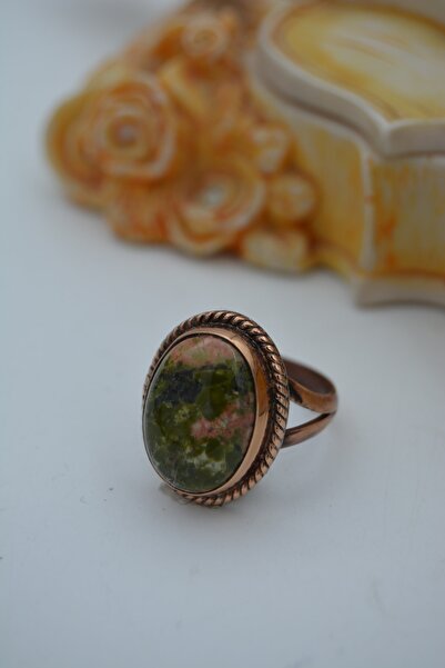 Stoneage Unakit Natural Stone Hand Plated Ring