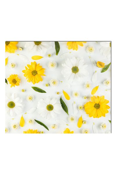 Olinpa 60X52 cm Glass Stove Back Protector Countertop Built-In Back Protector |   Yellow Flower