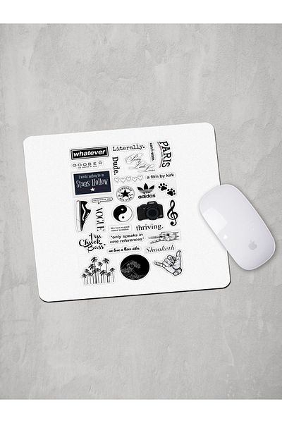 Panorama Ajans Μαύρο Doodle Mouse Pad