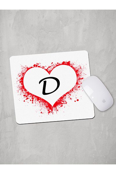 Panorama Ajans Letter D Heart Mouse Pad