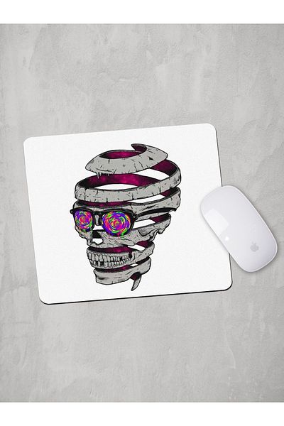 Panorama Ajans Πολύχρωμο Mouse Pad με κεφάλι κρανίου