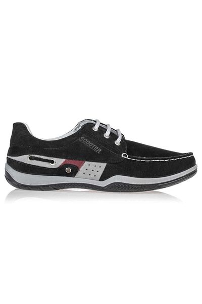 Scooter Men's Black Leather Shoes - M2020Ns