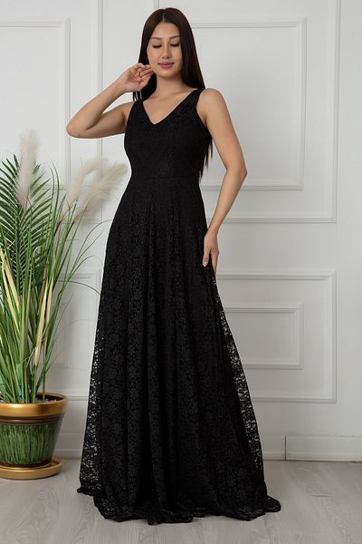 PULLIMM Elans 13103 Lace V-neck Long Dress